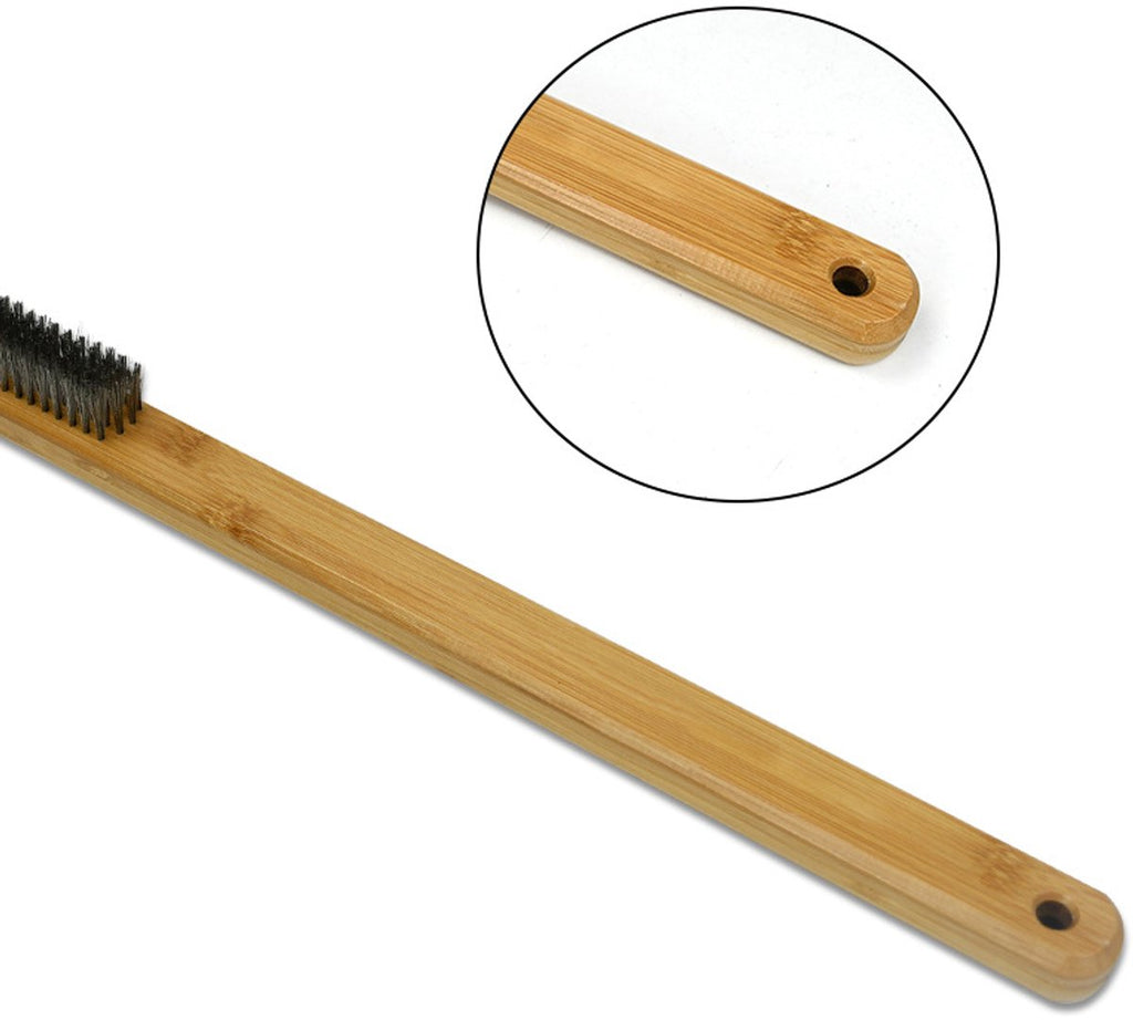 Pizza Oven Cleaning Brush with Copper Wire & Scraper