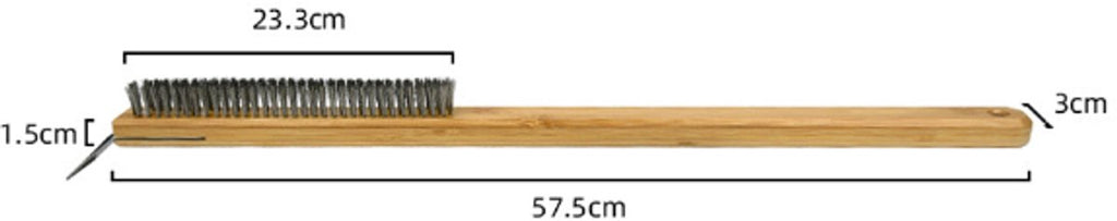 Pizza Oven Cleaning Brush with Copper Wire & Scraper