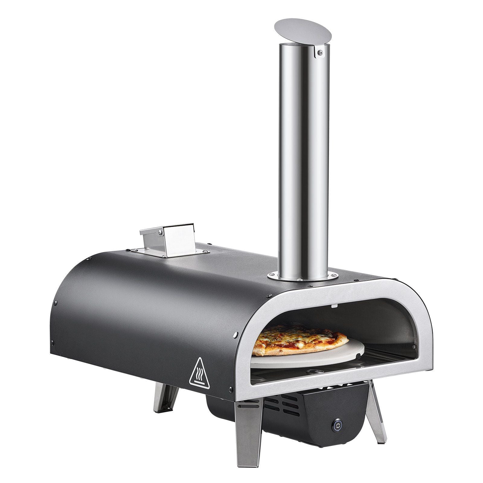 Pellet Pizza Oven with Electric Rotation & Thermometer